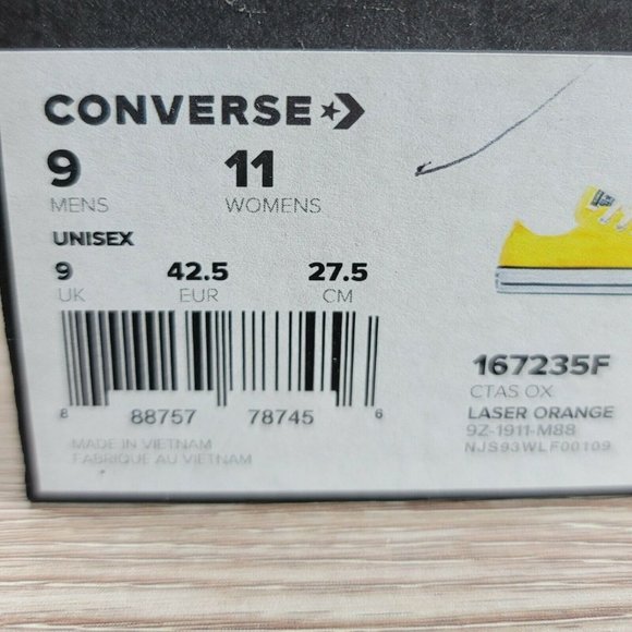 NEW Converse Chuck Taylor CTAS OX Low Laser Orange Men's Athletic Casual - Picture 8 of 10